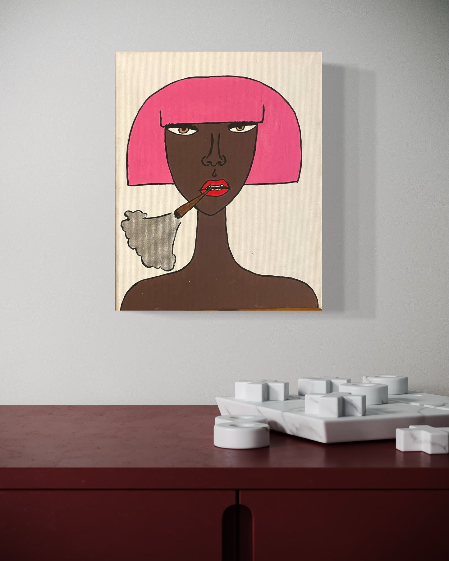 Puff Girl 4- Acrylic on Canvas